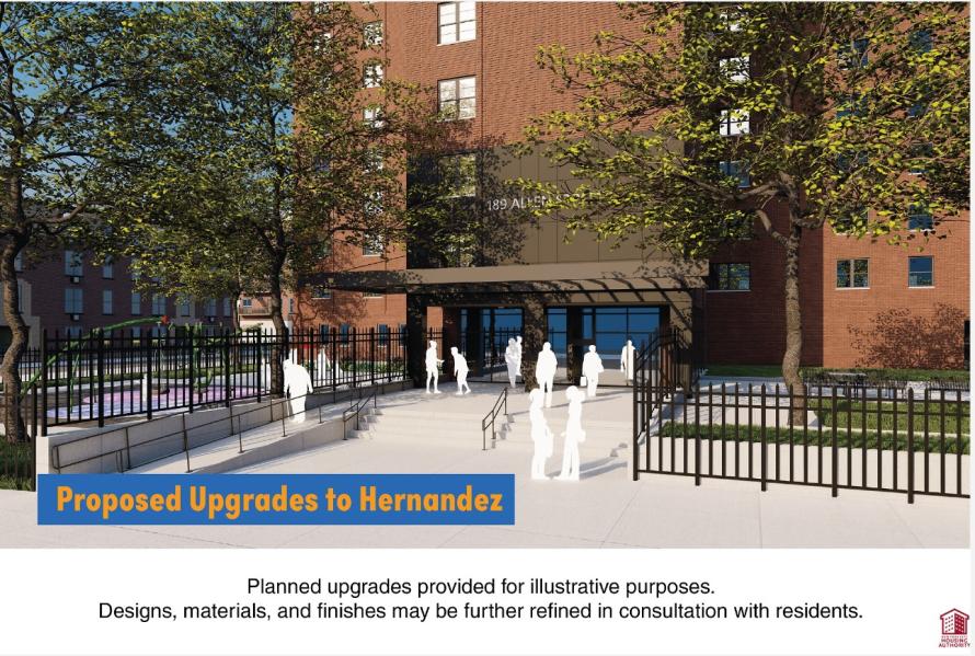 Rendering of rehabilitated Hernandez Houses, NYCHA