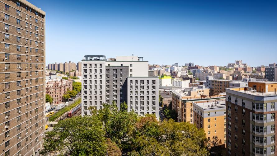 picture of Melrose North development with surrounding buildings in the Bronx